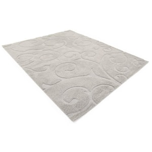 Floral Shag Carved Gray 8' 0 x 10' 0 Area Rug