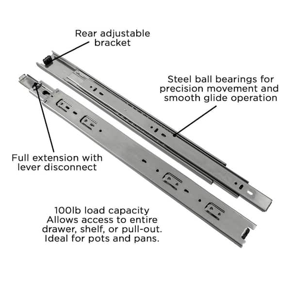 Richelieu 14-in Side Mount Drawer Slide 100-lb Load Capacity (2-Pieces)