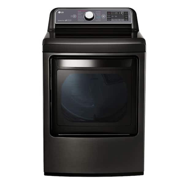 LG 7.3 cu. ft. Ultra Large Front Load Gas Dryer with EasyLoad Door, SteamFresh, and TurboSteam in Black Stainless Steel