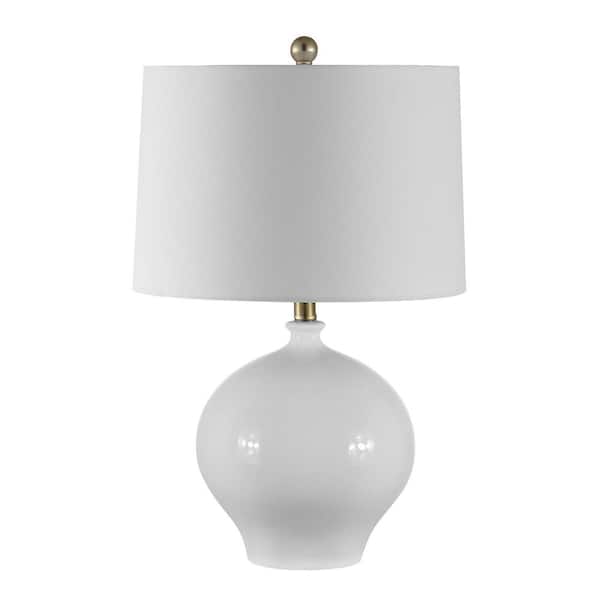 SAFAVIEH Kemli 23.5 in. White Table Lamp with White Shade