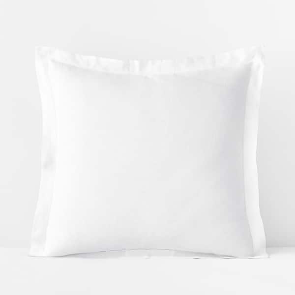 The Company Store Legends Hotel Relaxed Solid Washed White Linen Euro Sham
