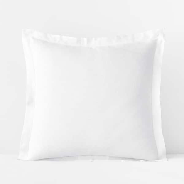 The Company Store Solid Washed White Linen Euro Sham