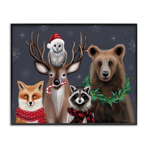 Stupell Industries Winter Woodland Animals by Elizabeth Tyndall 1-Piece Framed Graphic Print Animal Poster Art Print 14 in. x 11 in.