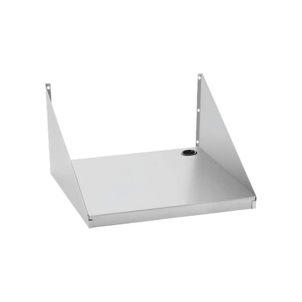 Silver Stainless Steel 15 in. x 20 in. x 10 in. Microwave Shelf 180 lb Microwave Rack for Kitchen, Restaurant and Hotel