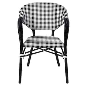 Shreiner Black Aluminum Outdoor Dining Chair in Black