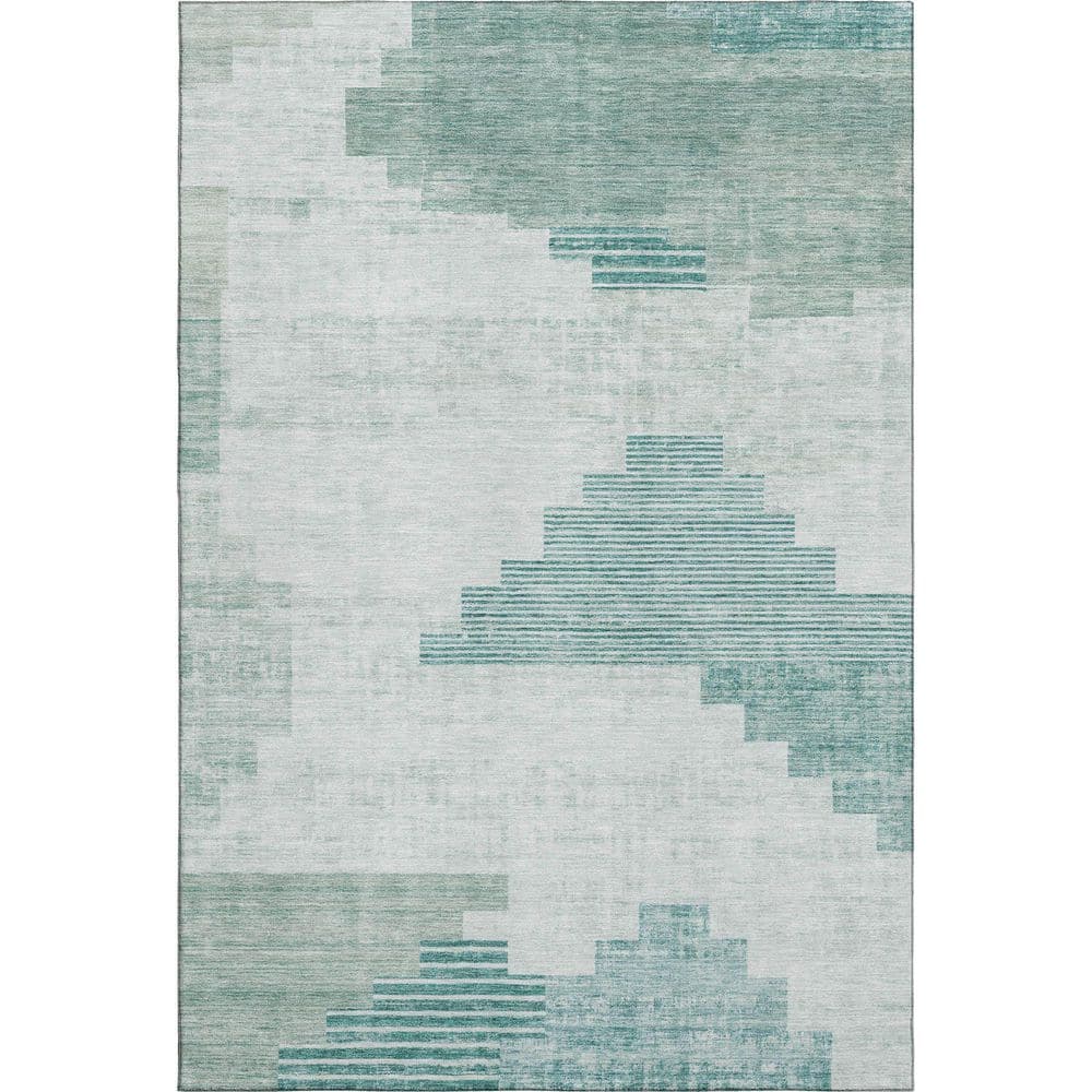 Mayfield Premium Machine Washable Abstract AMF1829 Teal 9 ft. x 12 ft. Area Rug price history on PriceWatchPro