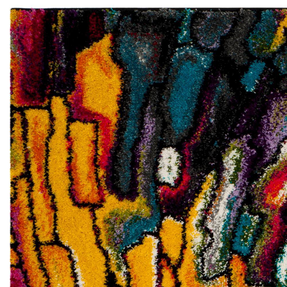 Abstract Multicolor Soft Shag Area Rug 4' x 6'