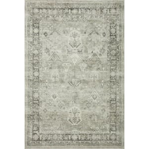 Rosette Steel/Graphite 3 ft. 3 in. x 5 ft. 3 in. Shabby-Chic Plush Cloud Pile Area Rug