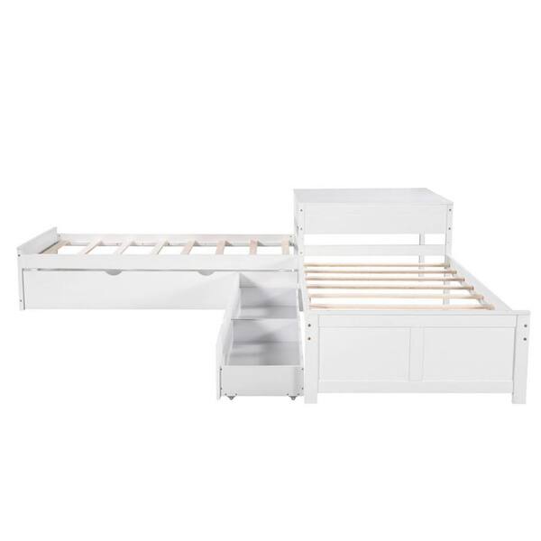 HomeRoots White Composite Frame Twin Panel Bed