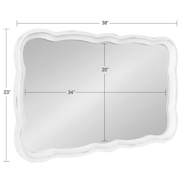 Hatherleigh 38 in. x 23 in. Classic Irregular Framed White Wall Accent Mirror