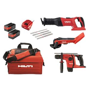 36-Volt Lithium-Ion Cordless SDS Chuck Hammer Drill/6 in. Grinder/Reciprocating Saw Combo Kit (3-Tool)