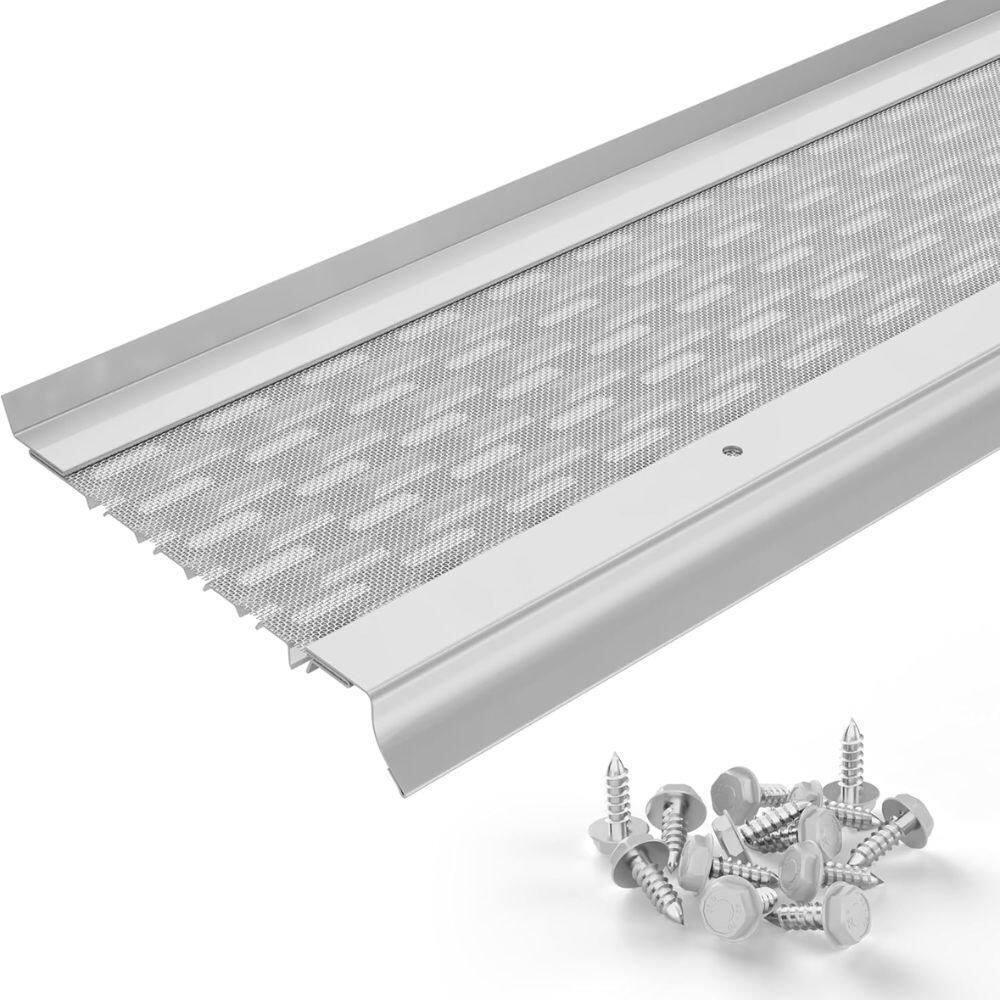 6 in. Gutter Guard 35ft-White, Contractor-Grade Aluminum & Steel Mesh Leaf Protection price history on PriceWatchPro