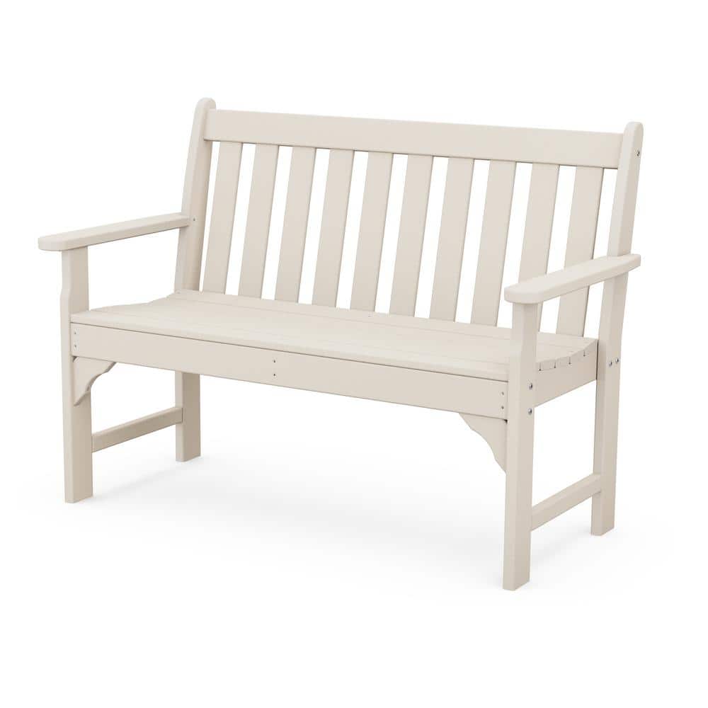 POLYWOOD Vineyard 48 in. 2-Person Sand Plastic Outdoor Bench -  GNB48SA
