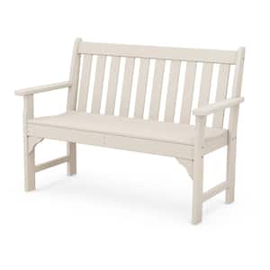 Vineyard 48 in. 2-Person Sand Plastic Outdoor Bench