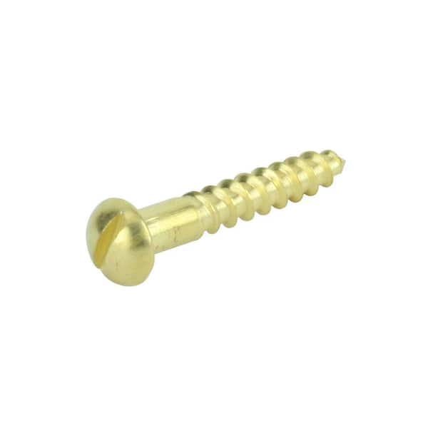 No8 18mm -> 50mm.. Slotted Raised head Round head Solid brass wood screws 