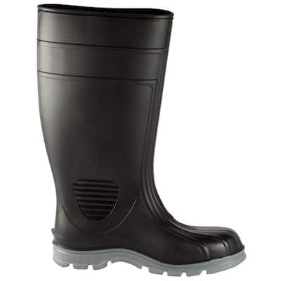 Kprm Mens Rain Boots Pvc Rubber Boots Waterproof Fishing Boot Outdoor Non-slip Work Boots Black