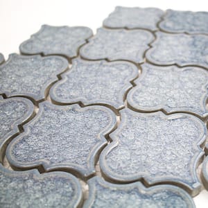 Roman Selection Iced Blue Lantern 9-3/4 in. x 10-1/2 in. x 8 mm Glass Mosaic Tile