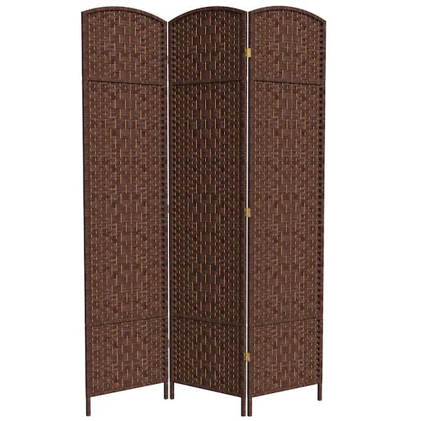 Oriental Furniture 7 ft. Dark Mocha 3-Panel Room Divider