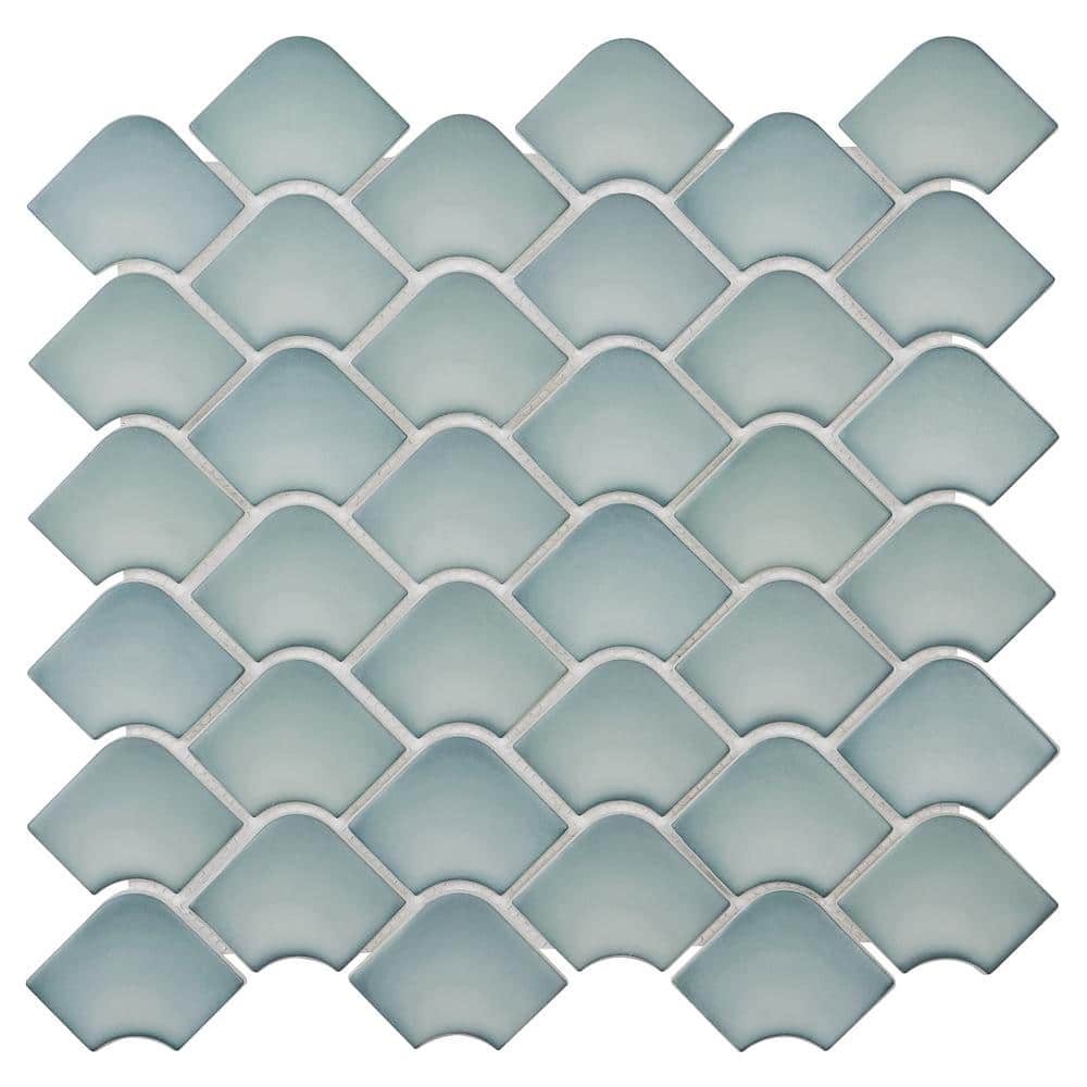 Waterhouse Blue 6.27 in. x 0.24 in. Matte Glass Wall Fishscale Mosaic Tile Sample price history on PriceWatchPro