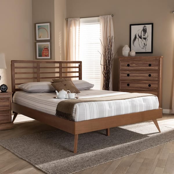 Baxton Studio Calisto Walnut Queen Platform Bed 156 94089423 HD