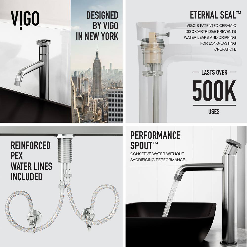 Cass Brushed Nickel Single Handle Vessel Faucet