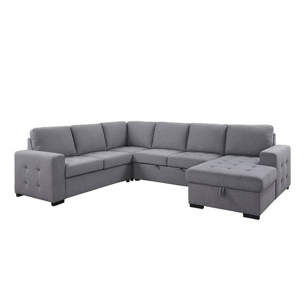 Acme Furniture Nardo 4-Piece Gray Fabric Reversible Sectionals