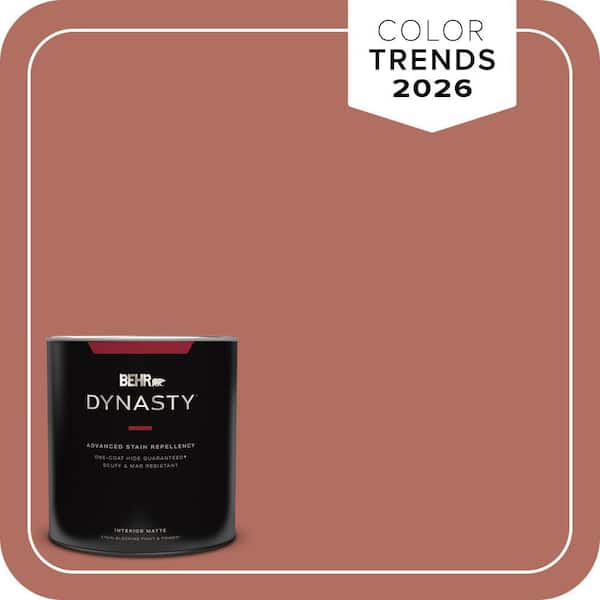 BEHR DYNASTY 1 qt. #PPU2-12 Terra Cotta Urn One-Coat Hide Matte Interior Stain-Blocking Paint & Primer