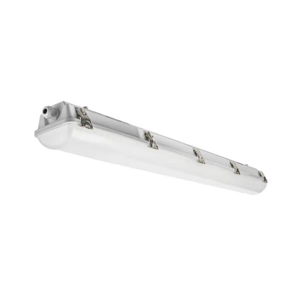 46 in. White Commercial Vapor Tight LED Flush Mount Light, Weatherproof Light,120-277V, 5CCT, 0-10V Dim, 30W, 3000 Lumen