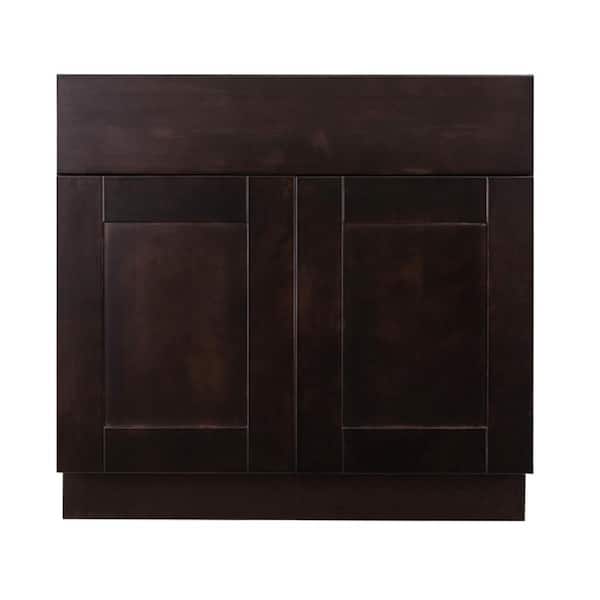 LIFEART CABINETRY Anchester Assembled 30 in. x 21 in. x 33 in. Bath Vanity Sink Base Cabinet with 2-Doors in Dark Espresso