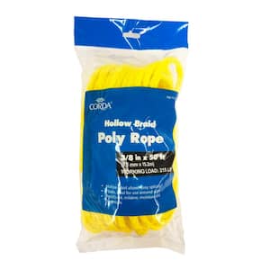 3/8 in. x 600 in. Hollow Braid Poly Rope