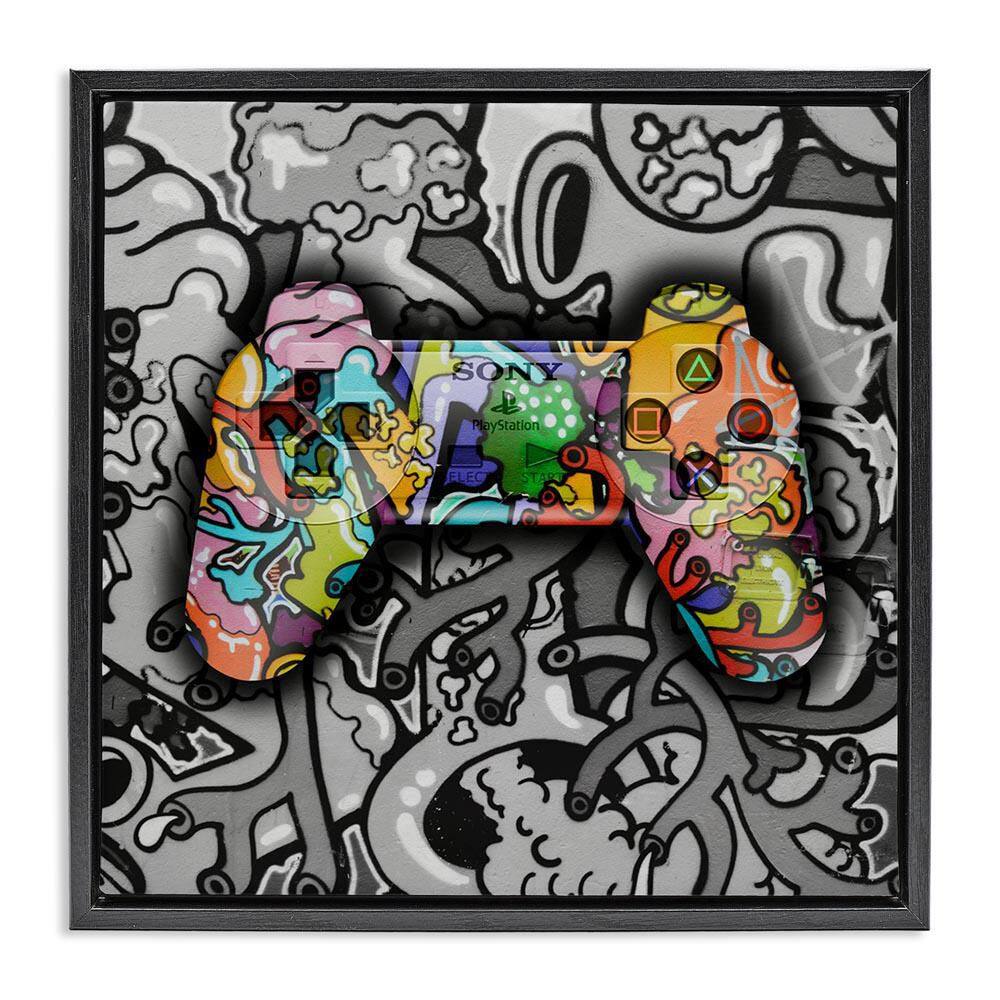 Urban Patterned Controller by Svetlana Aleynikova Black Floater Frame Abstract Graphic Art Print 18 in. x 18 in. price history on PriceWatchPro