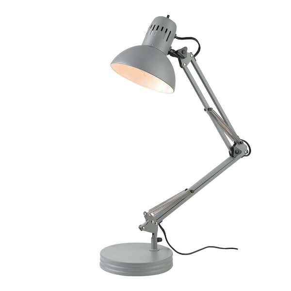 Matte Gray Balanced Arm Desk Lamp, Desk Clamp Table Lamp Mount