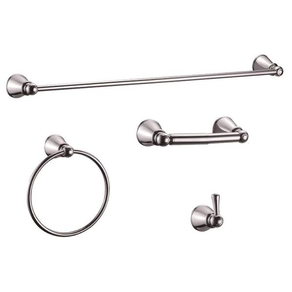 Design House Kassel 4-Piece Bathroom Hardware Accessory Kit in Polished ...