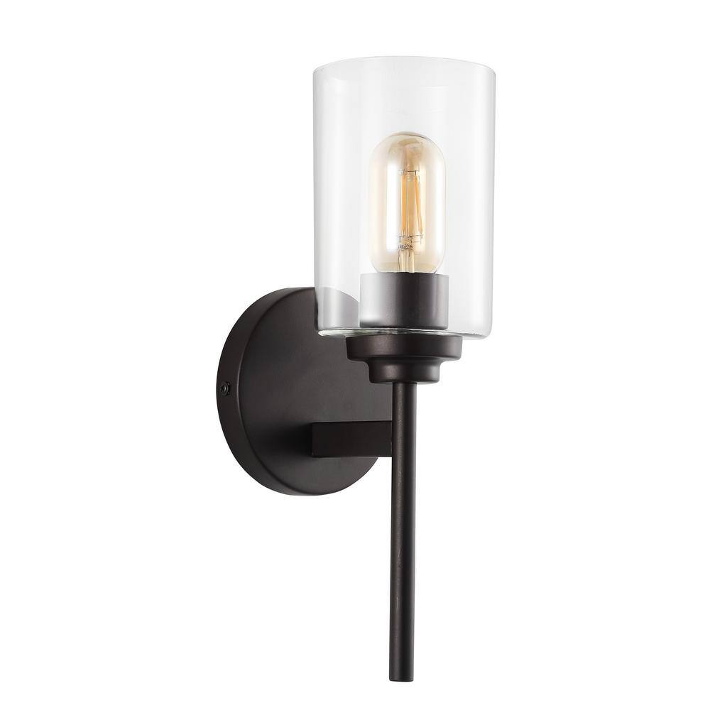 Juno 13" Oil-Rubbed Bronze LED Wall Sconce with Clear Cylinder