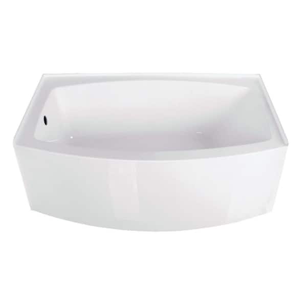 Aqua Eden 60 in. x 37 in. Acrylic Rectangular Alcove Soaking Bathtub with Left Drain in Glossy White