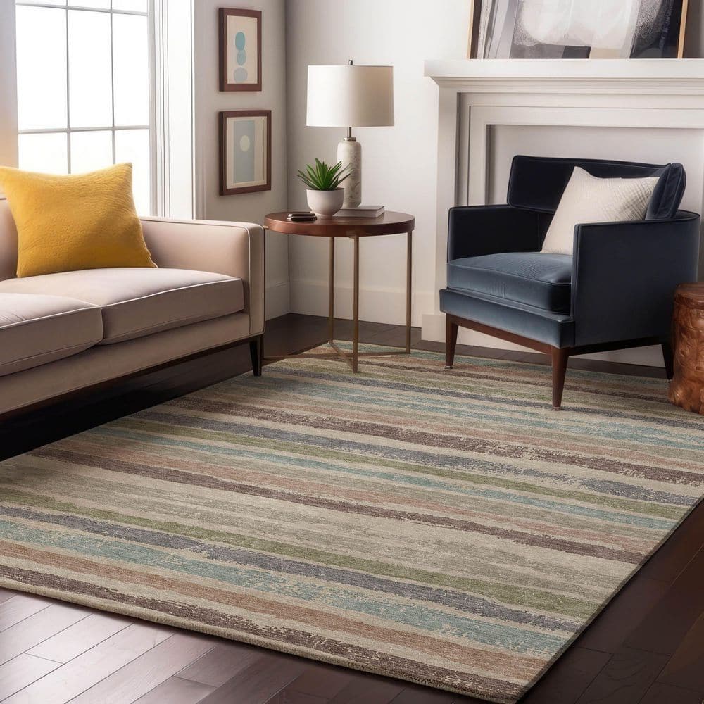 Mayfield Premium Machine Washable Abstract AMF1019 Beige 9 ft. x 12 ft. Area Rug price history on PriceWatchPro