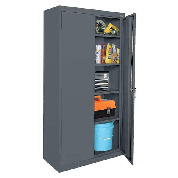 Classic Series Preassembled Steel Garage Freestanding Cabinet in Charcoal ( 36 in. W x 72 in. H x 24 in. D )