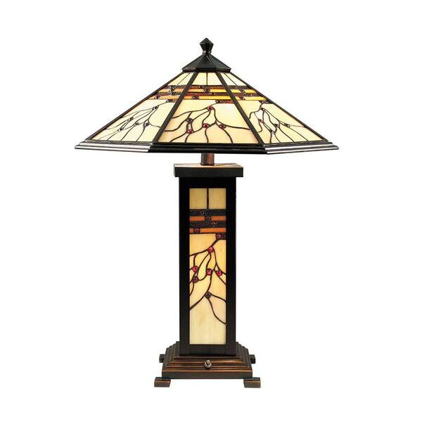 Dale Tiffany 25 in. Mission Hills Antique Golden Sand Table Lamp