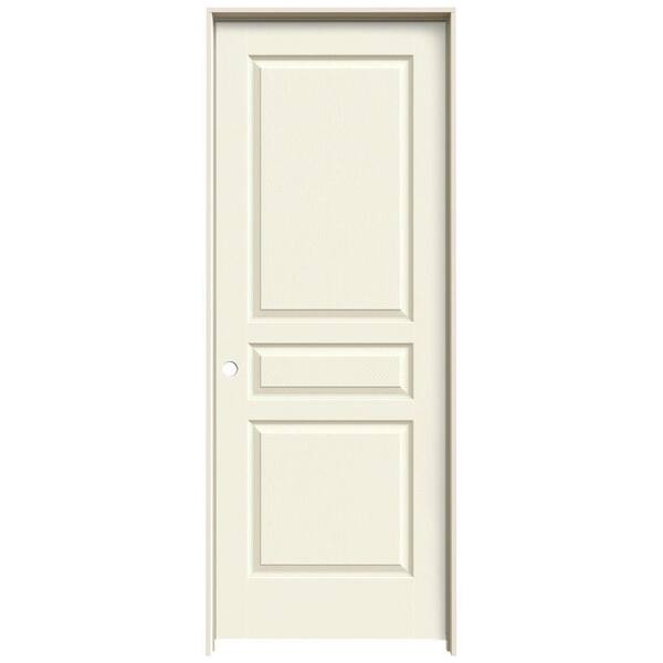 JELD-WEN 24 in. x 80 in. Avalon Vanilla Painted Right-Hand Textured Hollow Core Molded Composite Single Prehung Interior Door