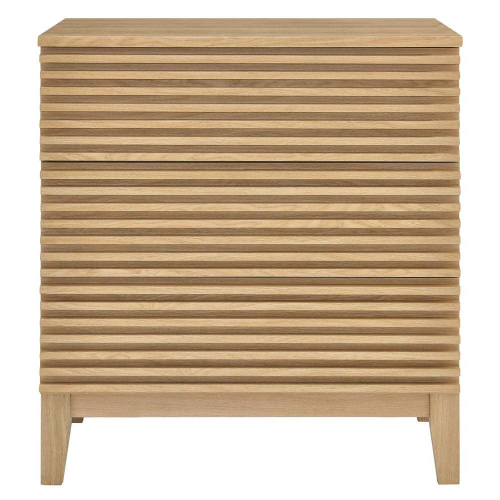 Oak Mid-Century Modern 3-Drawer Bachelor's Chest