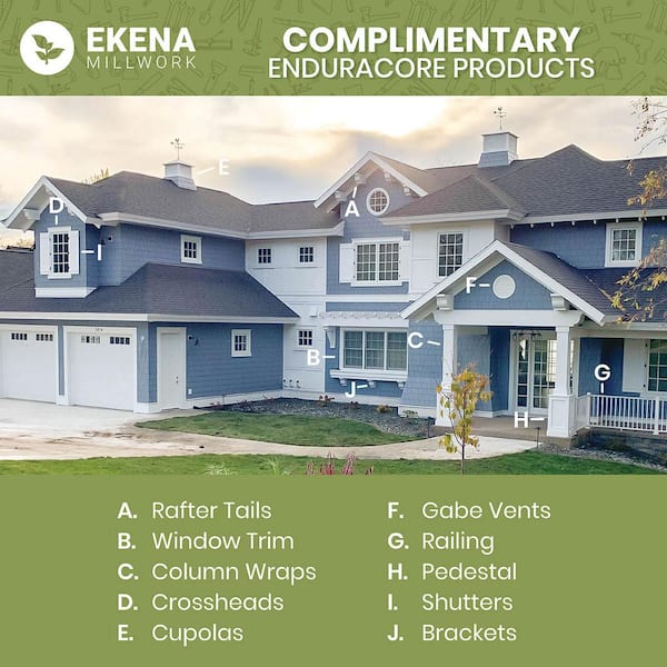 Ekena Millwork EnduraCore Kyoto Modern Style 18-in W x 48-in