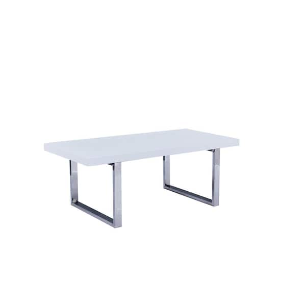 Best Master Furniture Padraig 79 in. L Rectangle White Modern Dining Table