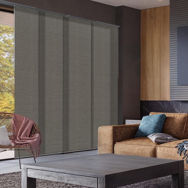 Room Divider Window Blinds Cordless Adjustable Sliding Panel Track w/23 in. Slat Up to 86 in. W x 96 in. L Crown Zipper