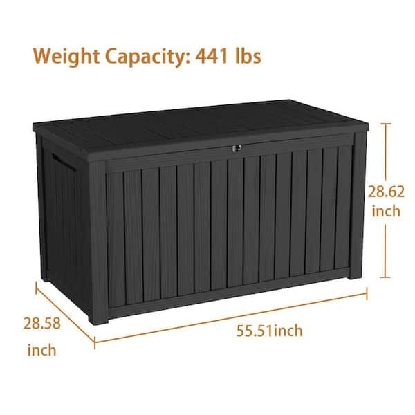 180 Gal. Black Plastic Deck Box DB148A-Black - The Home Depot