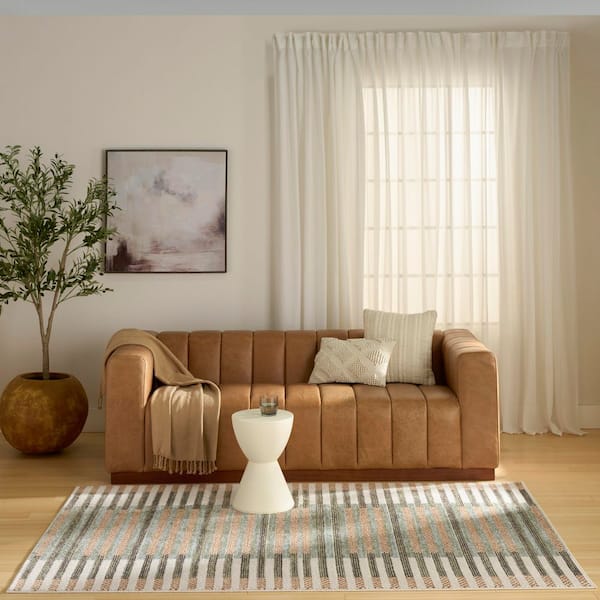 Nordic Ivory Multicolor 5 ft. x 7 ft. Linear Contemporary Area Rug