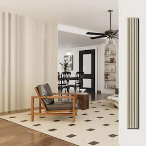 94.5 in. x 12 in. x 0.875 in. White Walnut Style Square Edge MDF Decorative Acoustic Wall Panel (2Pieces/15-3/4 Sq. Ft.)