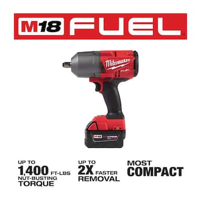 M18 FUEL 18- -Volt Lithium-Ion Brushless Cordless 1/2 in. & 3/8 in. Impact Wrench w/Friction Ring Kit w/ 5.0 Ah Battery