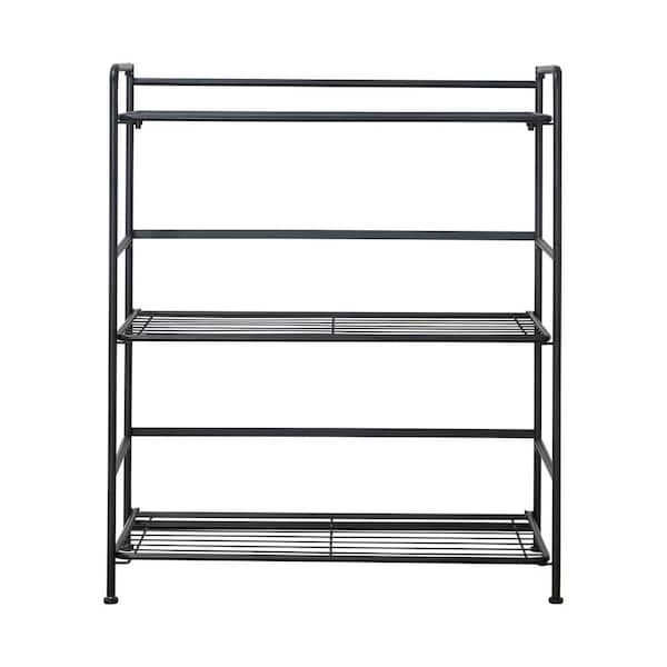 Flipshelf wide store 3 shelf black