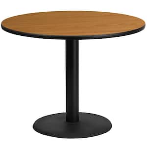 42 in. Round Natural Laminate Table Top with 24 in. Round Table Height Base
