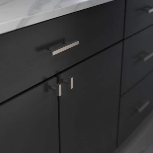 Square Bar 3 in. (76 mm) Modern Matte Satin Nickel Drawer Pull